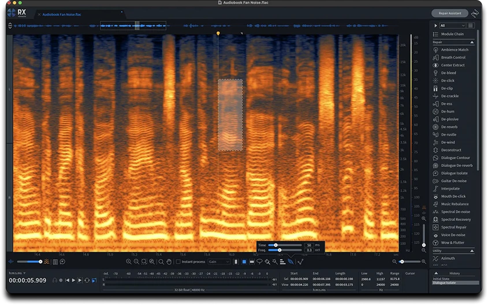 Capture d’écran de iZotope RX 10