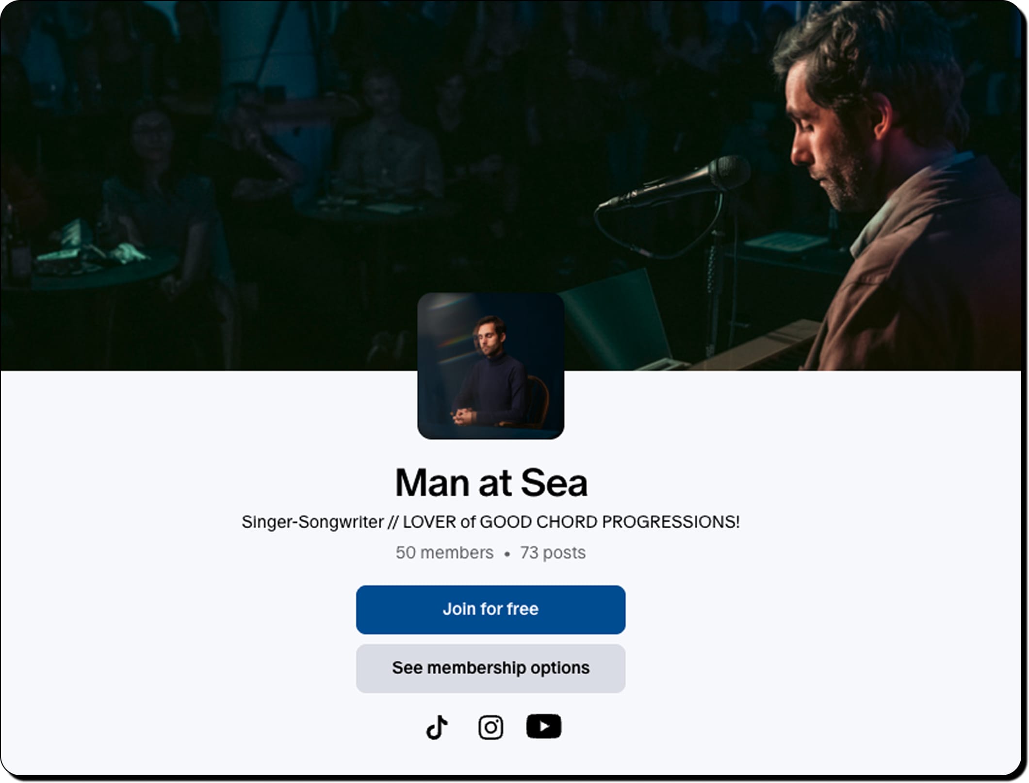 Capture d’écran d’une page artiste sur Patreon