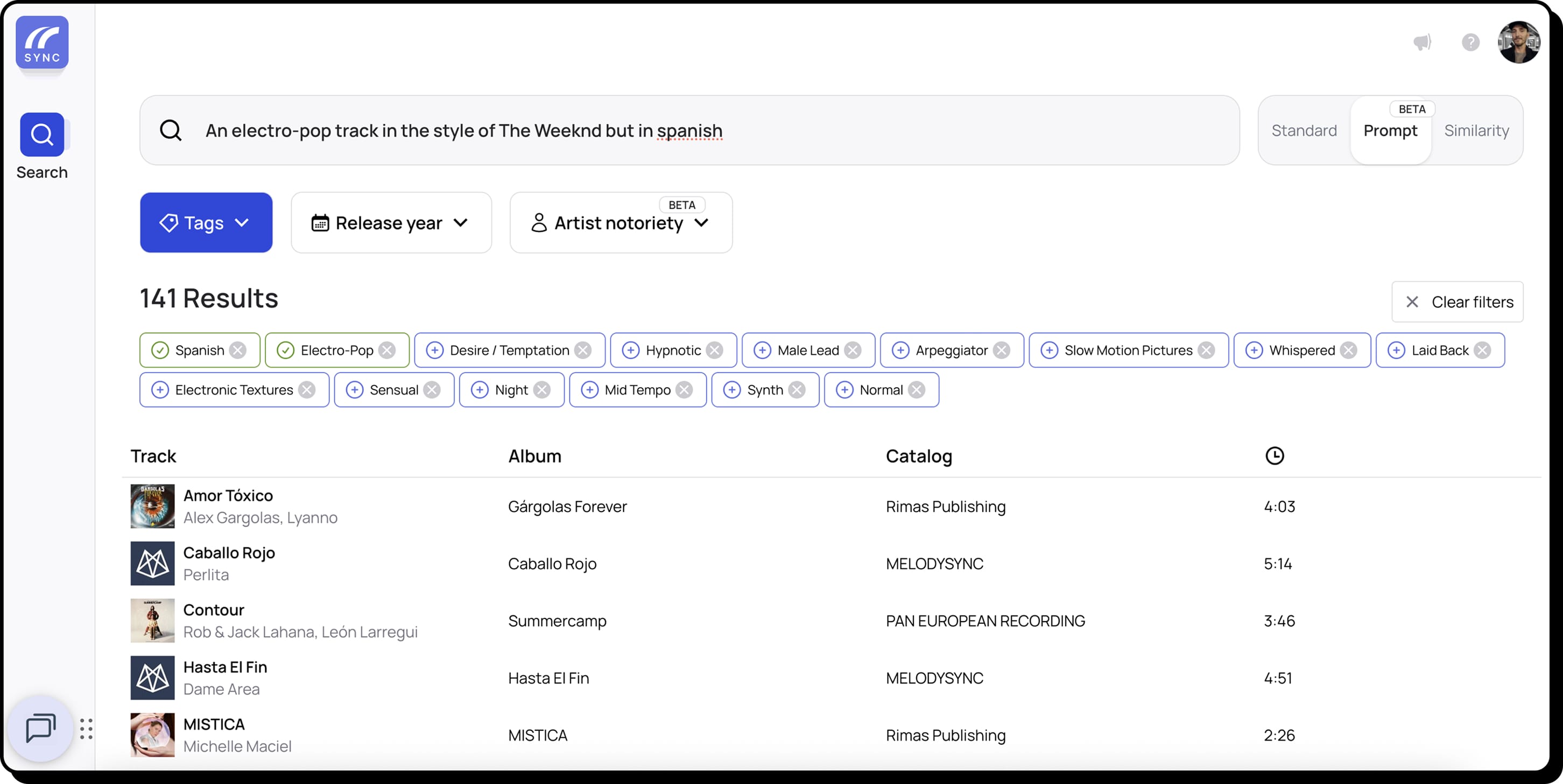 Screenshot of Bridge Sync interface