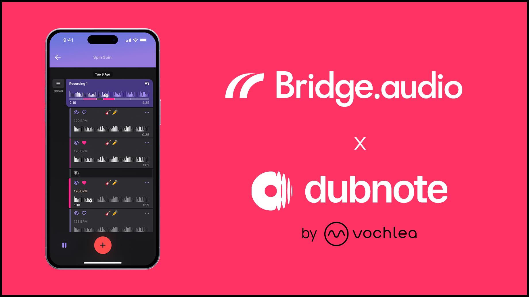 Bridge.audio and Dubnote logos put together