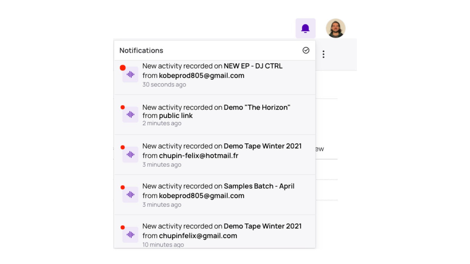Notifications on Bridge.audio