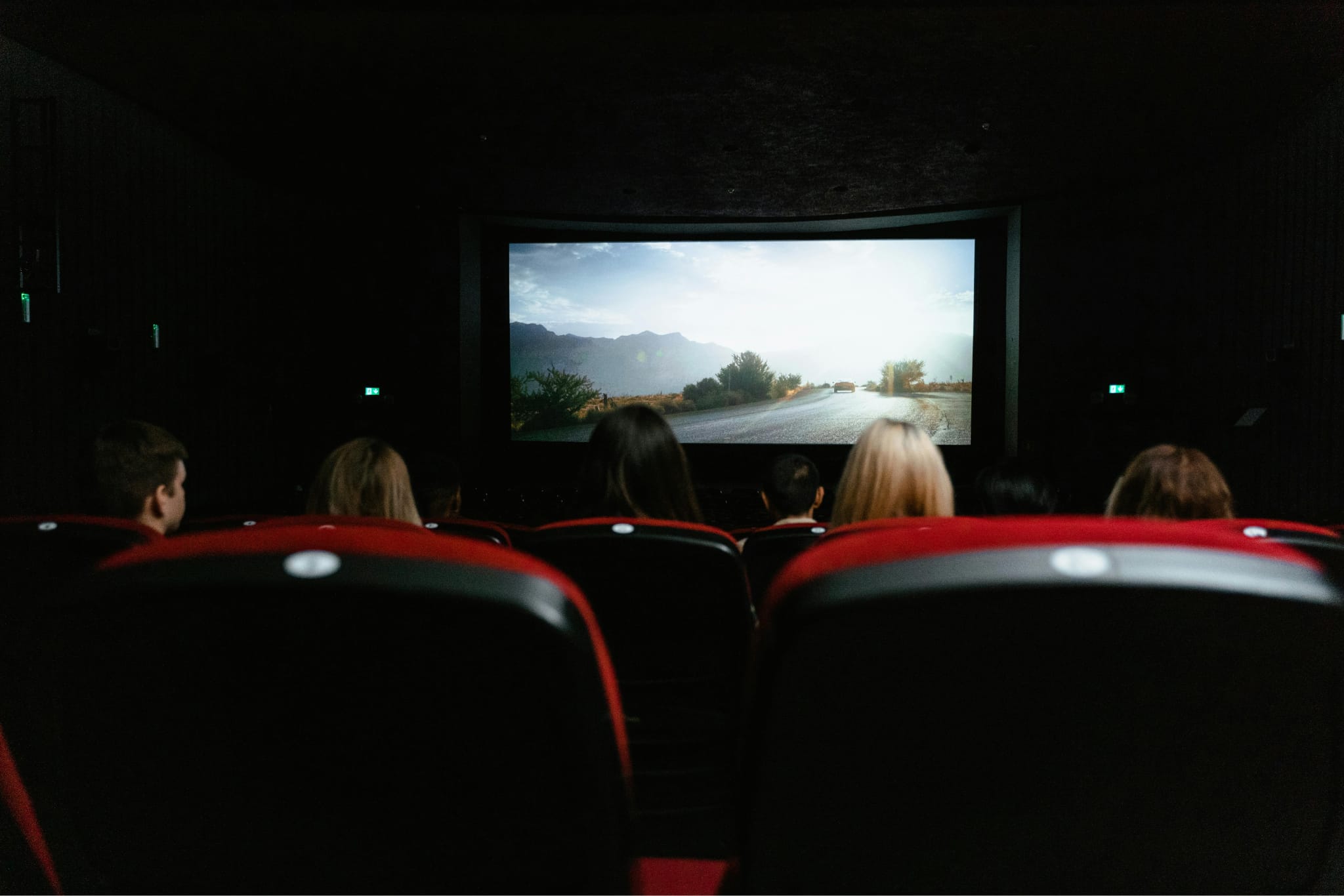People watching a movie in a movie theater