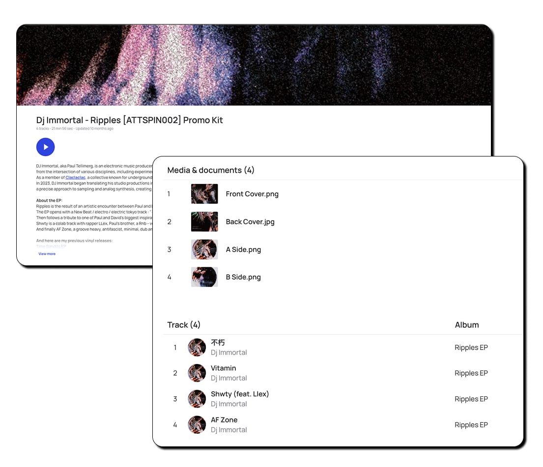 Screenshot of an EPK made on Bridge