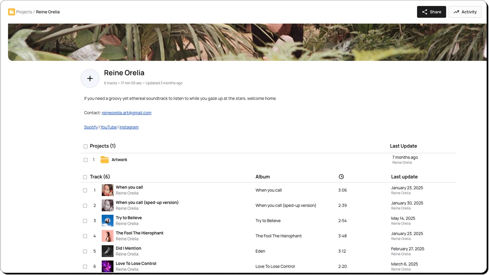 Screenshot of EPK made on Bridge