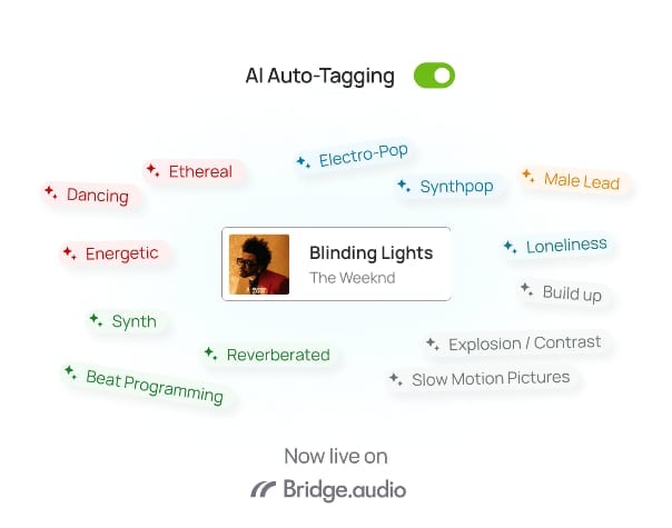 Bridge’s AI tag results for a music