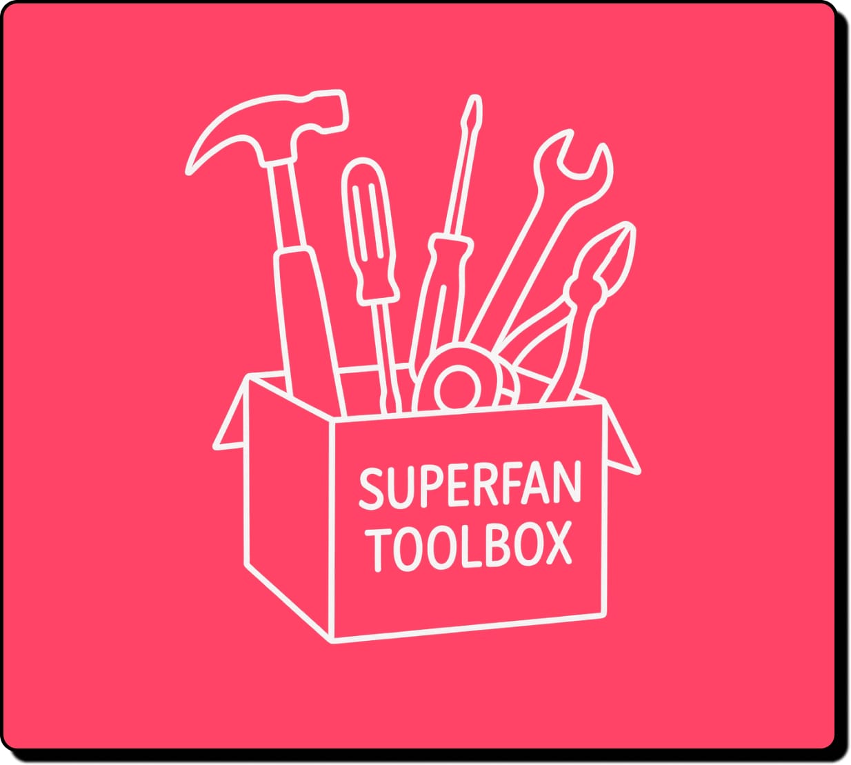 Minimalistic illustration of a box with a tools