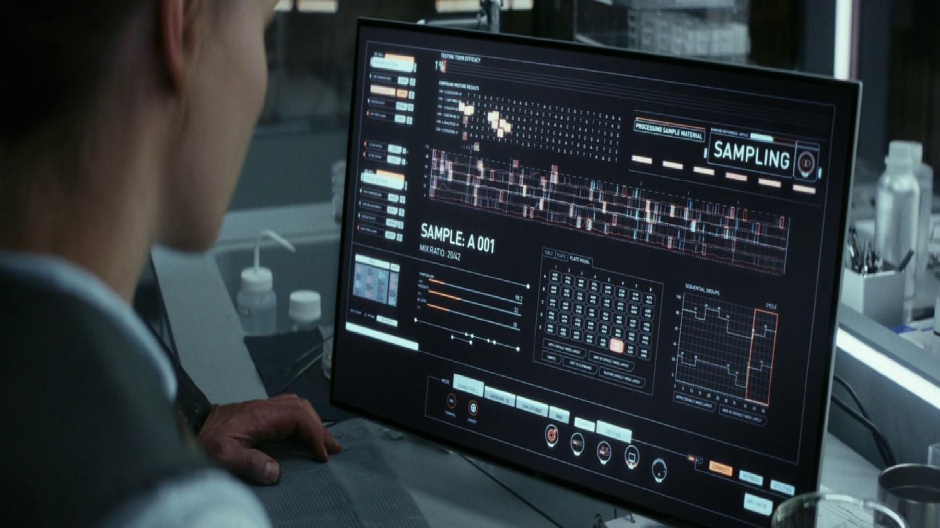Woman sampling music with some futuristic music software