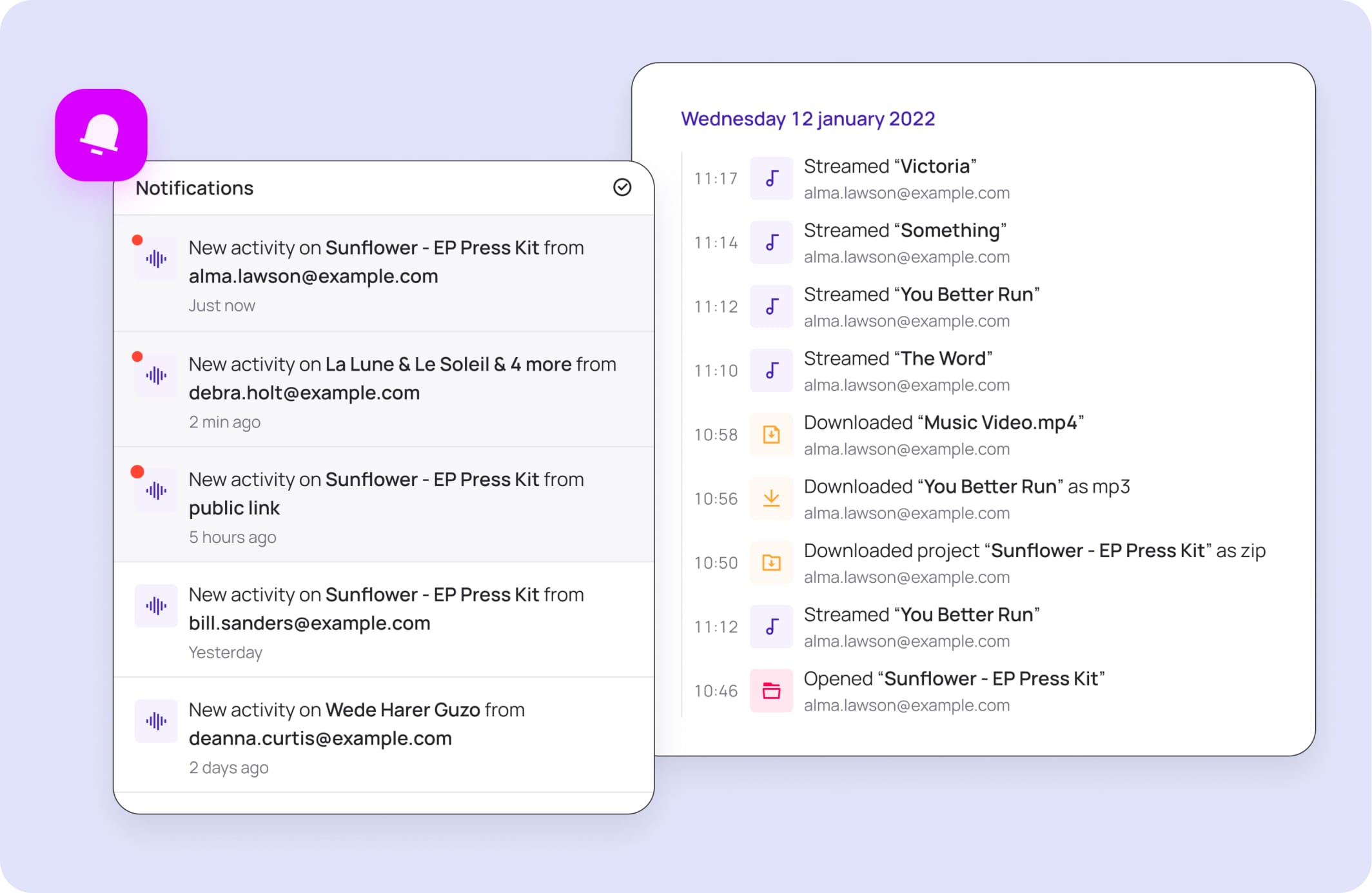 A screenshot showing Bridge.audio’s personalized link feature