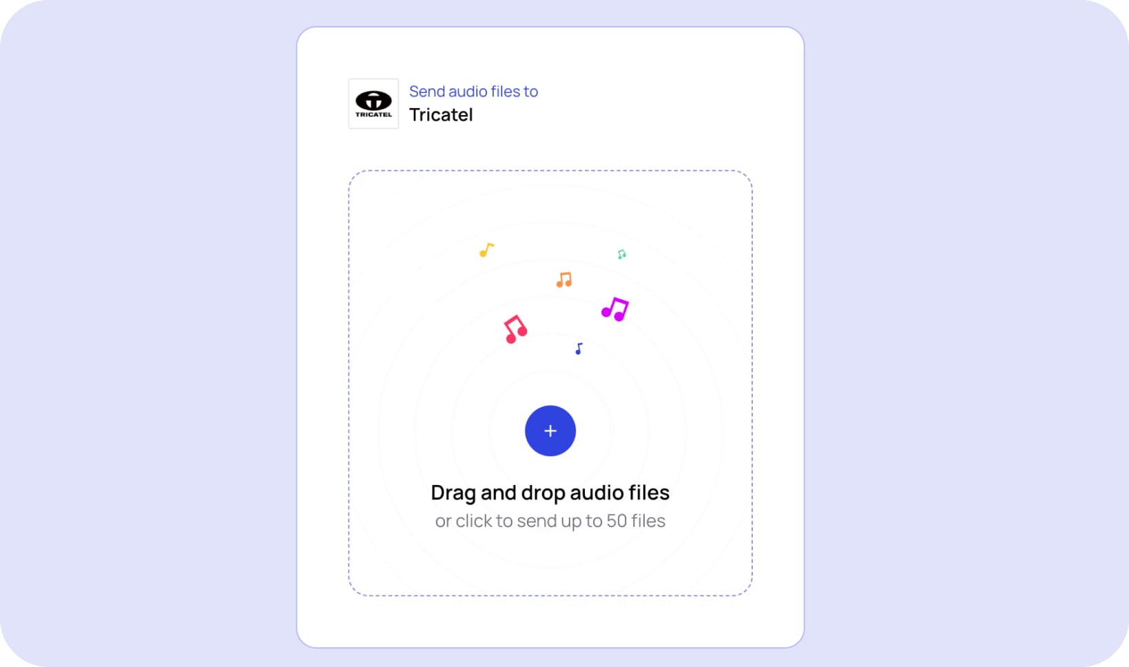 Screenshot of Tricatel’s Bridge.audio inbox