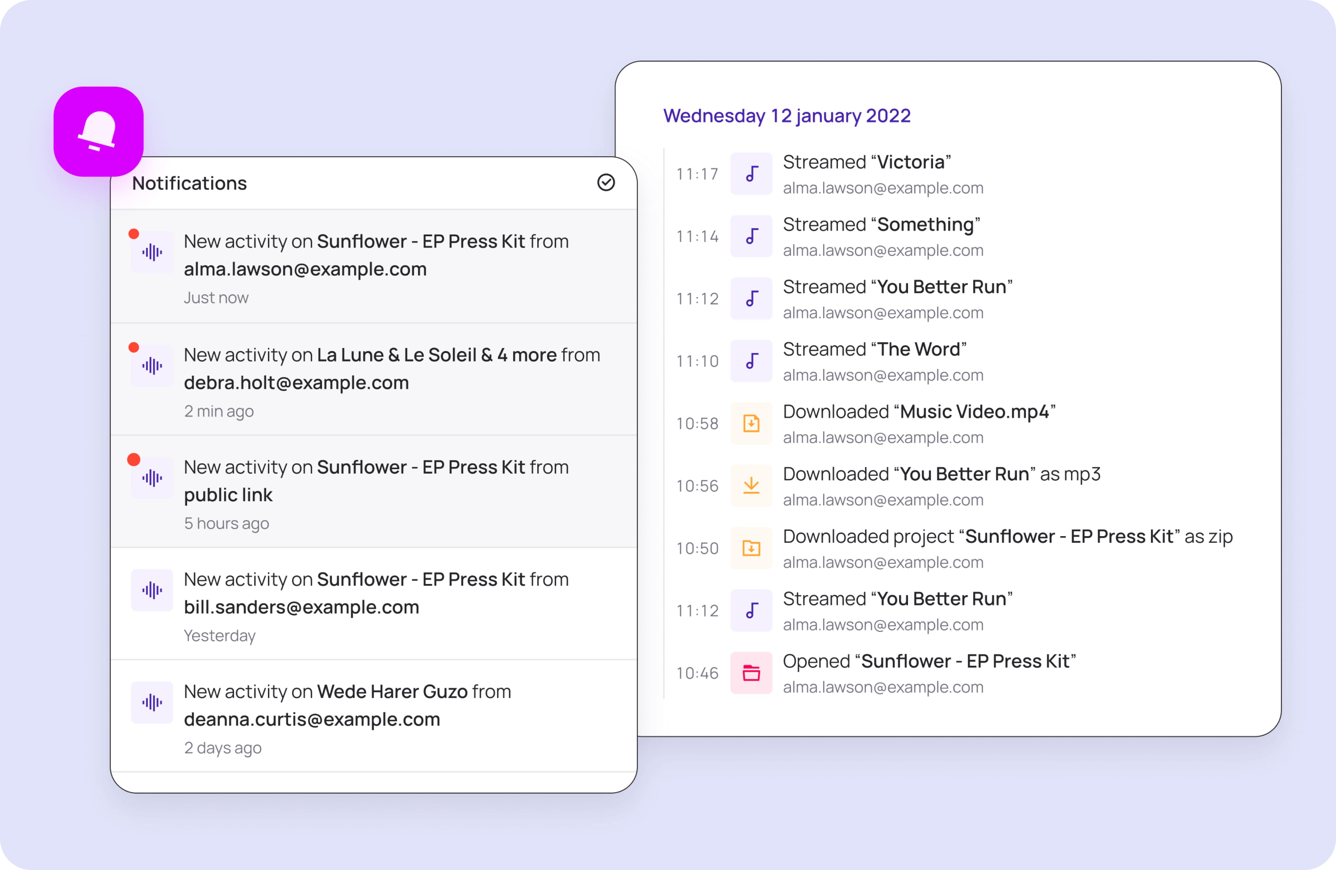 A screenshot of Bridge personalized and trackable link feature